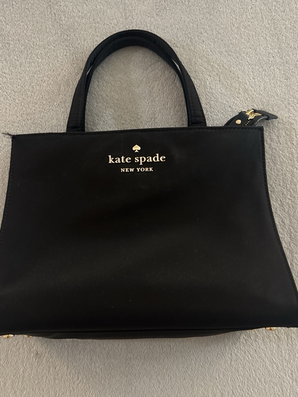 kate spade Black Mini Tote with Gold Logo